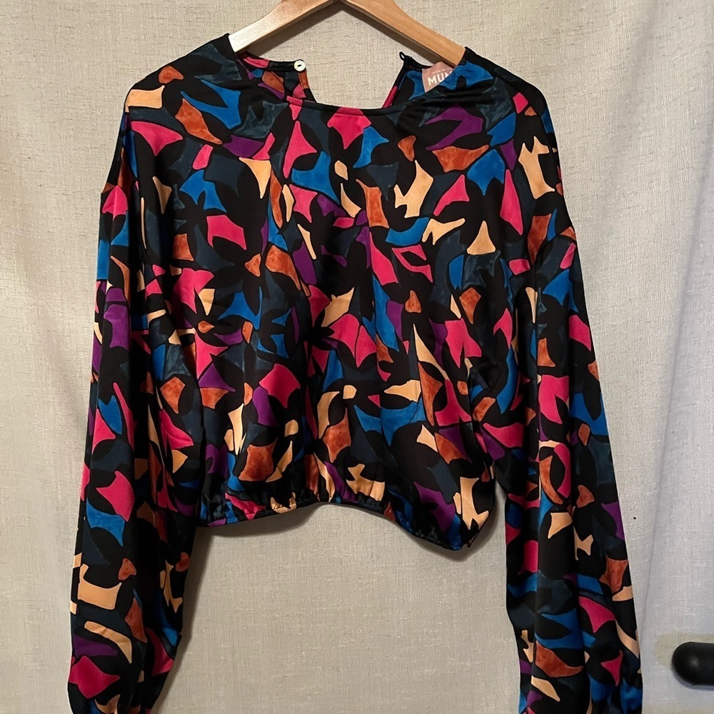 Show Me Your MuMu Colorful Abstract Patterned Blouse